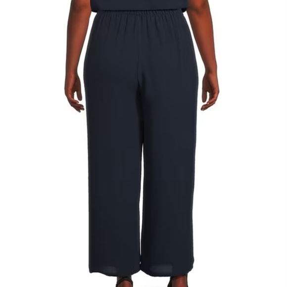 Eileen Fisher Woman Georgette Silk Wide Leg Pants Size 1X Color Black - Picture 14 of 16